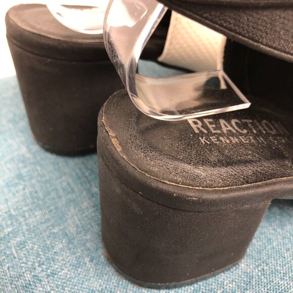 Kenneth Cole White Perforated Pleather Hannon Shootie Almond Nubuck Ankle Boots - Picture 12 of 15